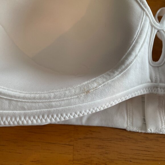 Size 38C Hanes white convertible wire-free lightly padded bra adjustable straps - Picture 5 of 12